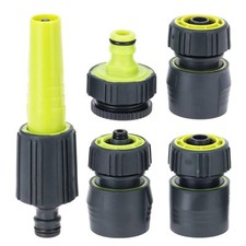 Garden Hose Pipe Connectors Set of 5 Tap Fitting Attachment with Water Spray Gun