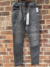 Purple Brand P001 Embossed Monogram Skinny Je...