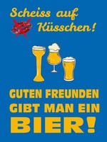 Holzschild 40X30 Cm Scheiß Auf KüSschen Gib Ein Bier Deko Geschenk Holz Schild
