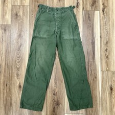 Vintage US Army 1950s OG 107 Military Fatigue Pants 8405-222-1948, Small
