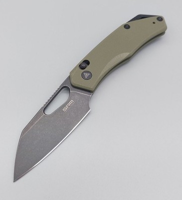 SRM Knives Messer CUB 261M-GP Ambi Lock Folder Olive G10 154 CM Stahl