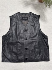 Wilsons Leather Men Vest Sz XL Pelle Studio 100 Leather Outer Black