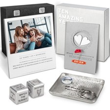 10 Year Anniversary Tin Gifts For Him Her For Wife Couples,10th Wedding Anniv...