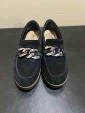 Clarks Women  s Zylah May Suede Loafers Size 8.5 Black