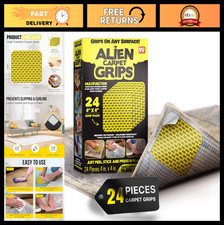 Anti-Slip Carpet Tape - 24pcs 4x4in Double-Sided Rug Gripper for Hardwood  Tile