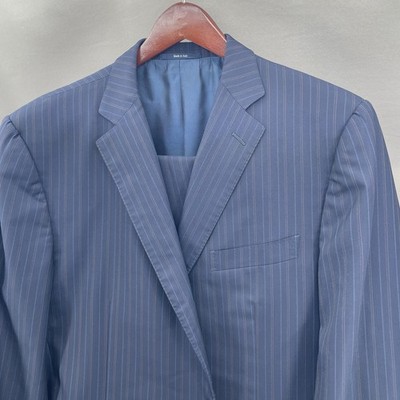 スーツ Ermenegildo Zegna 15 milmil 15 Suits 48 Ermenegildo Zegna Men's 15 Milmil 15 Blue Striped Wool Suit Size