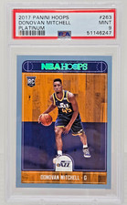 2017 Hoops Platinum DONOVAN MITCHELL RC Rookie Basketball Card PSA 9 MINT. rookie card picture