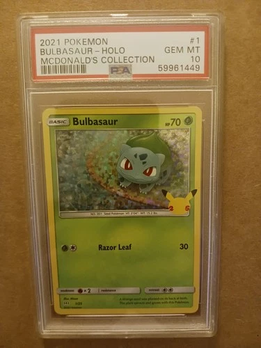 Pokémon Bulbasaur 001/025 PSA 10 Promo Holo McDonald's 25th Anniversary 2021