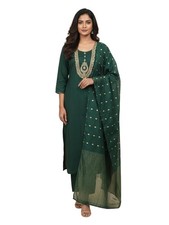 Ethnic Embroidered Kurti Pant Set with Dupatta