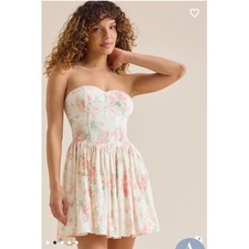 Altar'd State Floral Corset Strapless Mini Dress Cottagecore Size XXS