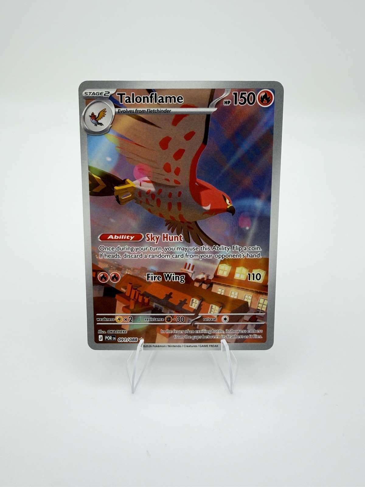 Talonflame 091/088 Holo Rare Me03 Perfect Order 2026 English Pokemon Card NM