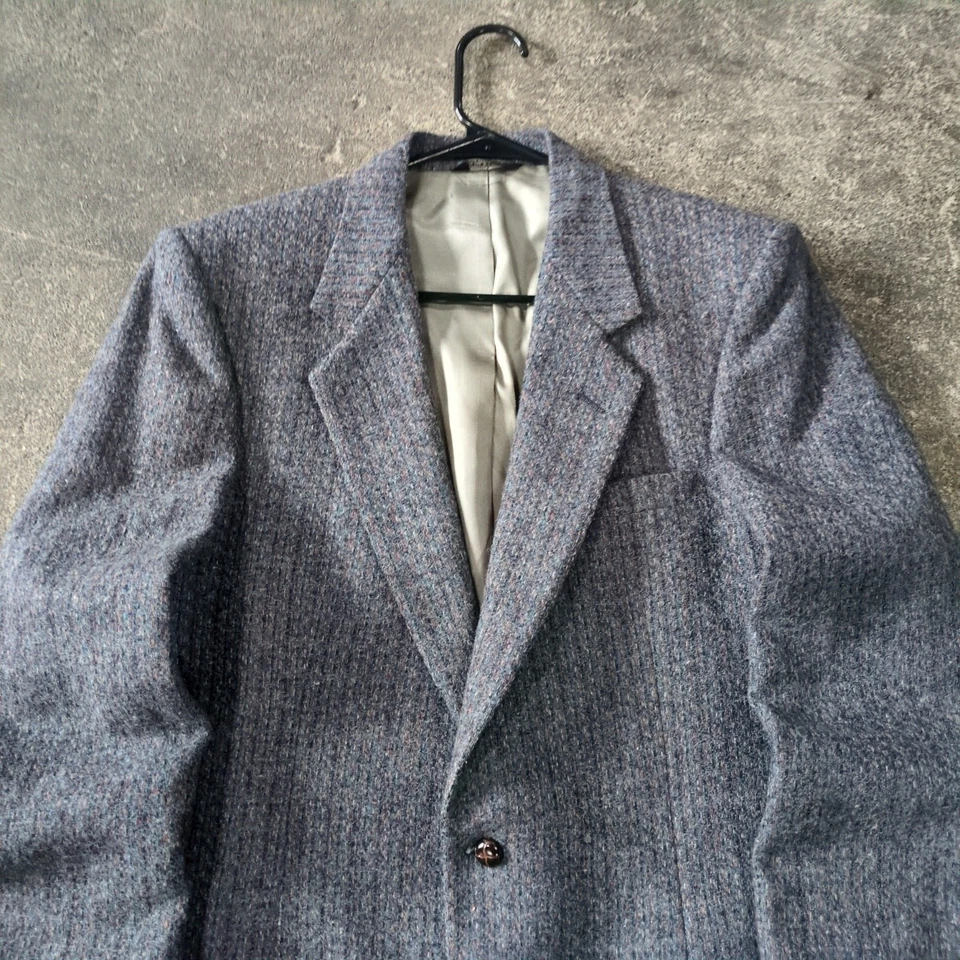 Chaqueta Blazer Vintage Pierre Cardin Para Hombre 38 Gris Moteado Tweed Lana Años 70 Retro Foto 2 de 4