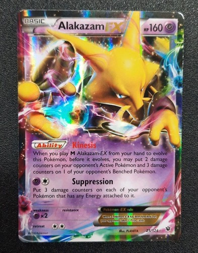 Pokemon TCG Alakazam EX Holo XY Fates Collide English 2016 Lightly Played 25/124