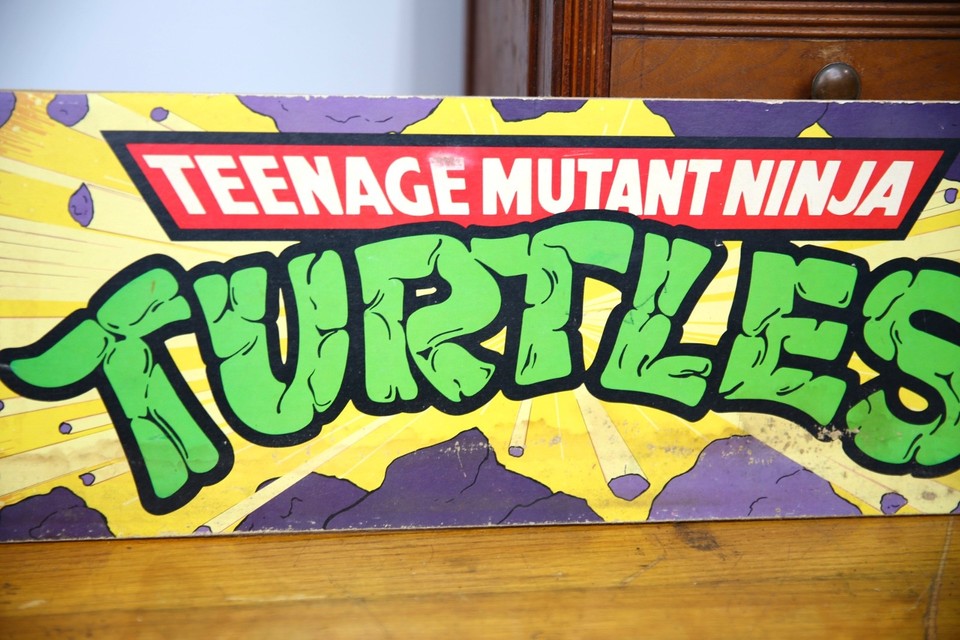 VTG 90s TMNT Teenage Mutant Ninja Turtles figure Store Display Sign | eBay