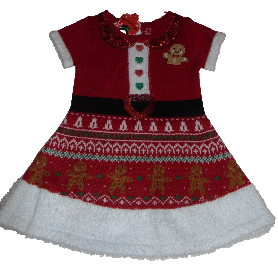 white christmas dresses Christmas Pink Gingerbread Smocked Dress main image 1