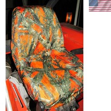 Custom Fit Kubota Seat Cover - Waterproof Mc2 Orange Camo for Specific Models