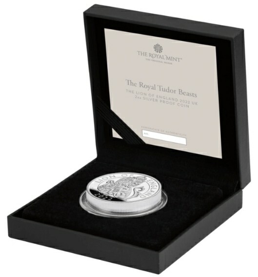 2022 2 Oz Silver £5 Great Britain Tudor Beasts LION OF ENGLAND