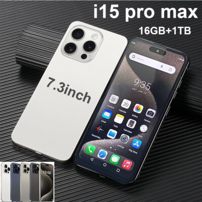 i15 Pro Max Android Smartphone Global 7.3'' Unlocked Cell Phones 16GB+1TB
