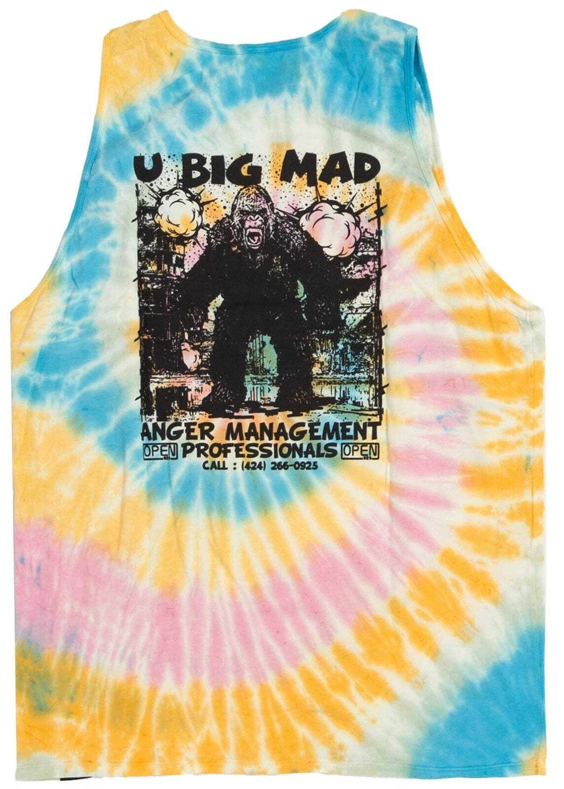 Открытая мужская майка 925 Big Mad Tie Dye Tank Top Унисекс