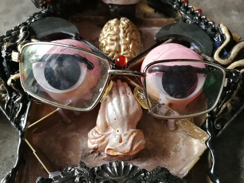 conjunto de arte escultura original moderna mídia mista colagem pintura cartão de tarô - Imagem 4 de 4