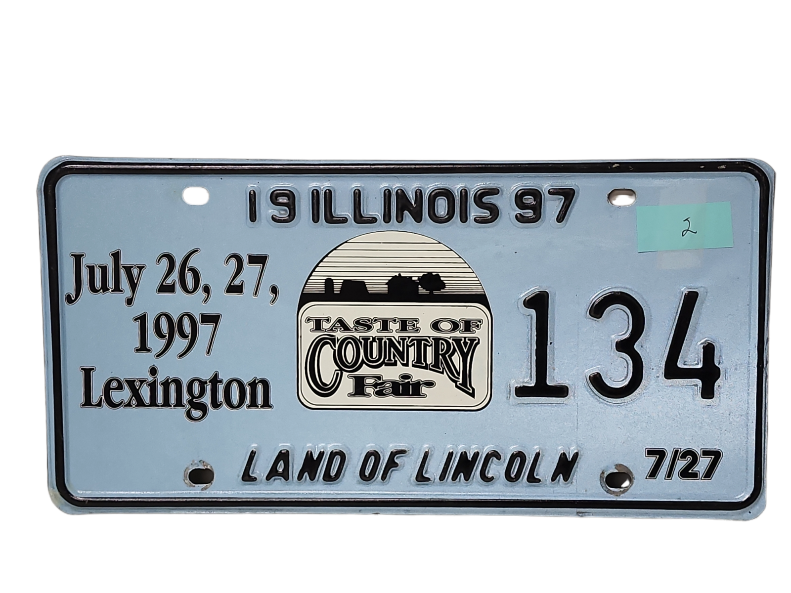 1997 IL Special Event License Plate 134 Taste Of Country Fair 1997-il-special-event-license-plate-134-taste-of-country-fair