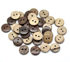 Small Coconut Shell Wooden Buttons - 13mm (1/2 Inch) - Wood Buttons