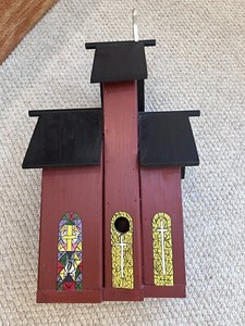 WONDERFUL CHRISTIAN CHURCH BIRD HOUSE=UNUSED=24 INCHES TALL=CHRISTMAS GIFT=NEW 