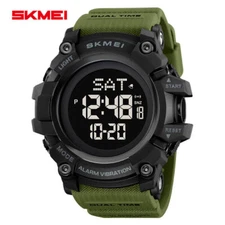 SKMEI Men Watch Countdown Alarm Watch Big Case Digital Watch Boys LED Wristwatch