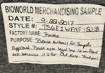   FNaF1 Old Navy Merchandising SAMPLE Bioworld T-Shirt: Five Nights at Freddy's