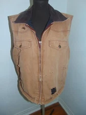 Wyoming Traders Brown Duck Concealed Carry Western Vest Distressed Size Large