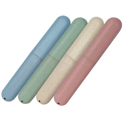 DENTAL AESTHETICS 4 x Eco Wheat Straw Toothbrush Travel Covers ~ Eco Holder, Family Pack, Holidays