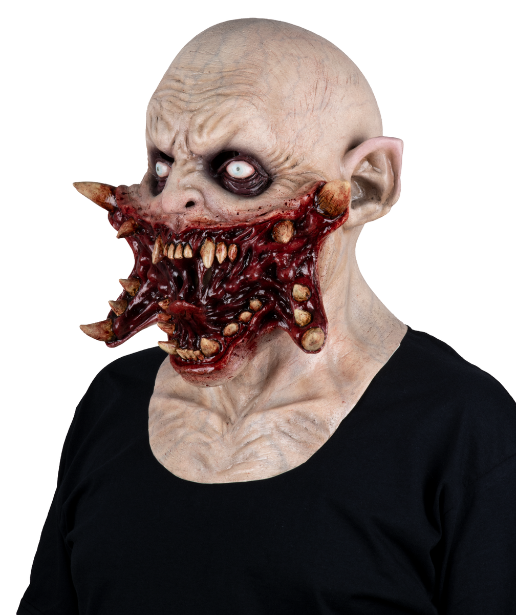 Creepy Smile Latex-Maulkorb Maske - Gruseliges Halloween-Kostüm Mit Rotem Lächeln | Schutzmaske Erwachsene