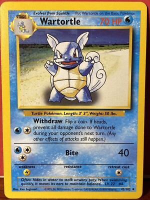 Nintendo Pokemon Pocket Monsters Wartortle Stage 1 Evolve Trading