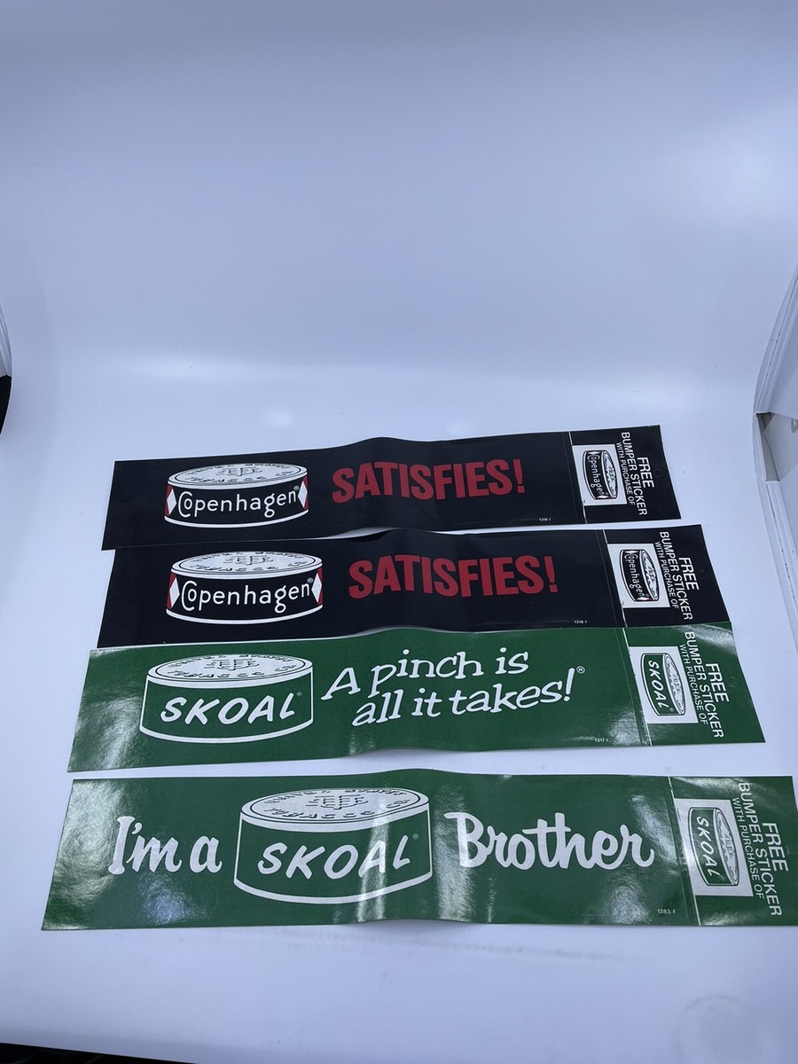 tobacco bumper stickers Vintage Copenhagen & Skoal Tobacco Promo Bumper Stickers – Lot of 4