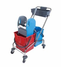 Reinigungswagen , Wischwagen , Putzwagen, Doppelfahrwagen , Fahrwagen mit Korb