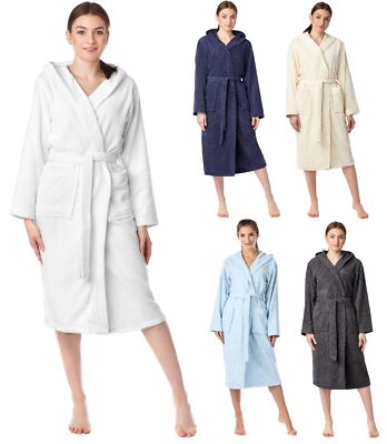 Ladeheid Damen Bio Frottee Bademantel Baumwolle Wellness Sauna Morgenmantel S-XL