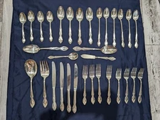 WM Rogers MFG Co Reinforced Plate AA Original Rogers Modern Precious 32 Pc Set