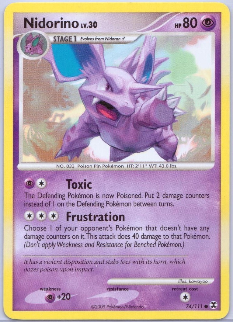 Nidorino - 74/111 - Common - Platinum: Rising Rivals - Pokémon