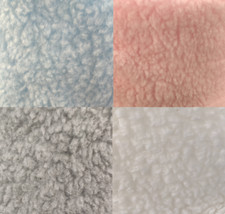 Faux Schaffell Uni Sherpa Stoff - mehrere L&auml;ngen & Farben - A1296