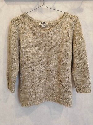Pullover beige gold Acryl Baumwolle Polyester Gr.36 Cukier (2305017)