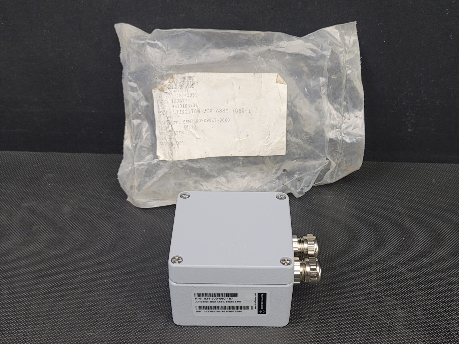 Hirschmann 031-300-060-187 Electronics Junction Box 80x75 3-PG