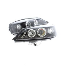 Vauxhall Astra G Mk4 Coupe 1998-2004 Angel Eyes Headlights Projector Black Inner