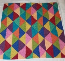 The Company Store Quilted Triangle Multicolor Euro Pillow Sham Cotton 26"x26" 