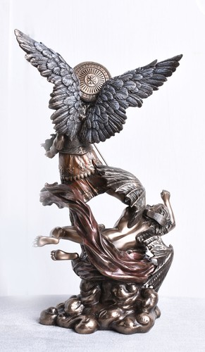 Skulptur Erzengel Michael kämpft gegen Lucifer Figur Veronese Heiligenfigur - Bild 5 von 5