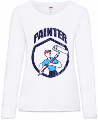 Painter II Damen Langarm T-Shirt Artist To Paint Handcraft Craft Craftsmen