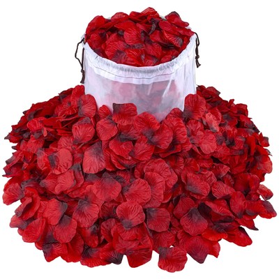 3000PCS Petalos De Rosa Rojo Pétalos De Seda De Flores Artificiales Rojo Oscuro