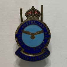 ORIGINAL WW2 AUSTRALIA RAAF CIVILIAN AIR FORCE PIN BADGE ENAMEL 1 1/4”