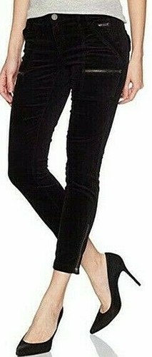 JOIEPARK SKINNY BLACK VELVET JEAN IN SIZE 23 WAIST STRETCH / ZIPPER FRONT - Picture 2 of 3