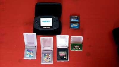 GBA Black Schwarz | Nintendo GameBoy Advance | IPS V5 LCD | Neuw. + 6 SPIELE
