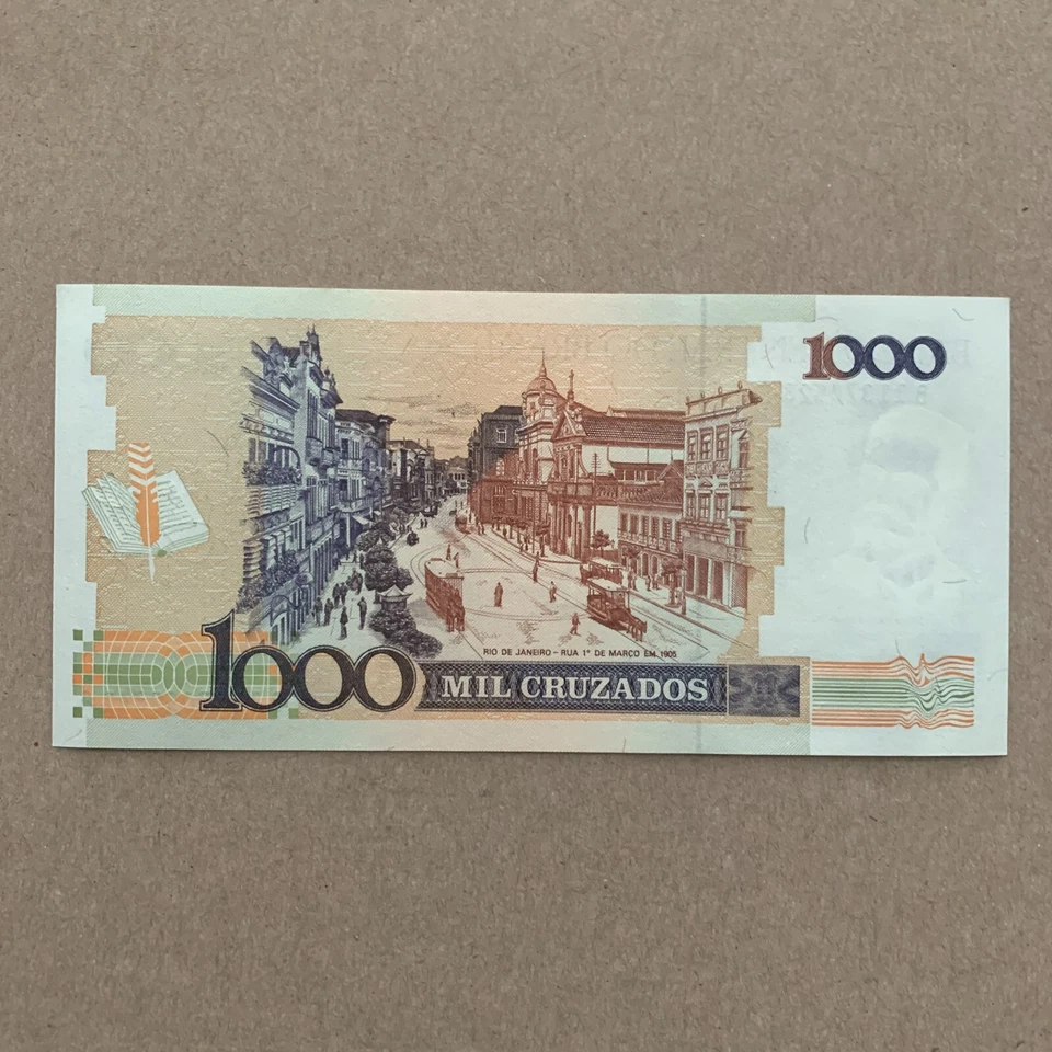 Brazil, 1 Cruzado Novo on 1000 Cruzados Banknote (1989) Rio de Jenerio Currency - Image 3 of 4